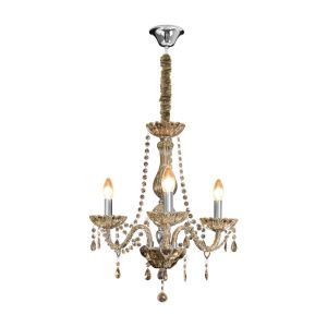 Lustre Bronzearte Clássico 3 Lâmpadas E14 Ambar