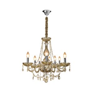 Lustre Bronzearte Clássico 8 Lâmpadas E14 Ambar 34476