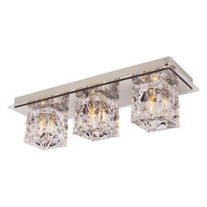 Plafon Metálico Bronzearte 3 Lâmpadas Frost 38289 Inox