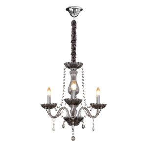 Lustre Bronzearte Clássico 3 Lâmpadas E14 Fume