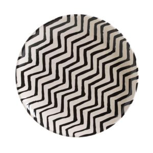 Prato de Sobremesa Porto Brasil Coup Chevron 20,5cm Estampado