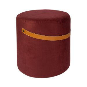 Puff Diagonal 41x40cm Premier Vinho Redondo