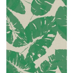 Papel de Parede 0,53x10m Folhagem Verde Diagonal