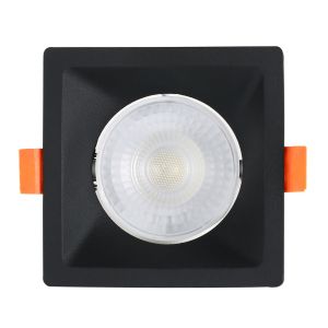 Spot Recuado Embutir LED Quadrado Preto 6w 3.000k Luz Branco Quente Blumenau Iluminação