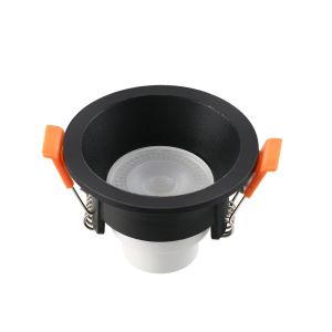 Spot Recuado Embutir LED Redondo Preto 3w 3.000k Luz Branco Quente Blumenau Iluminação