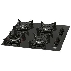 Cooktop a Gás 4 Bocas Fit Line Vidro Preto Fischer