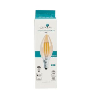 Lâmpada LED Filamento Vintage C35 Gaya 220V 2400K
