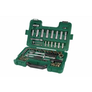 Jogo de Soquetes Sextavados 86 Peças 1/4" 1/2" Apex Sata Cromo Vanádio