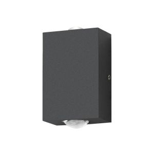 Arandela Mini LED Retangular Preto Fosco 2w 3.000k Luz Branco Quente Blumenau Iluminação
