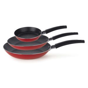 Jogo de Frigideiras Multiflon Francesa Vermelha 3 Peças