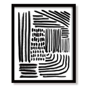 Quadro Diagonal Abstrato Line On 54x43cm Moldura Preta Quadrado