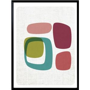 Quadro Diagonal Harmony Verde 34x44cm Moldura Preta Quadrado