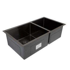 Cuba para Cozinha de Embutir Inox Dupla Gourmet Cinza Chumbo 76,2x42cm Addra