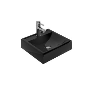 Cuba para Banheiro de Apoio Quadrada Ravena Preta C-Linea