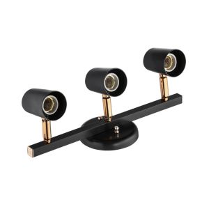 Trilho Linha Versátil 3 Lâmpadas E27 Preto/Cobre 424/3 PR/CO Dital