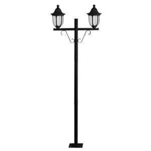 Poste de Luz para Jardim Dital Linha Moderna 2 Lâmpadas Preto