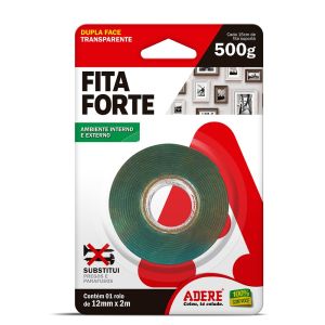 Fita Dupla Face Adere 12mmx2m Transparente