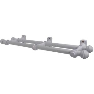 Kit Varão para Cortina Bella Arte Slim 2,5mx19mm Branco Fosco
