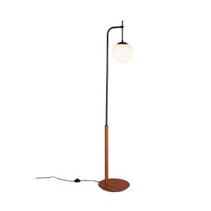 Luminária de Coluna Madelustre Esfera 1 Lâmpada E27 Castanho/Preto