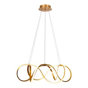 Pendente Space Countor 50W 3000K Branco/Dourado Luz Amarela Bronzearte