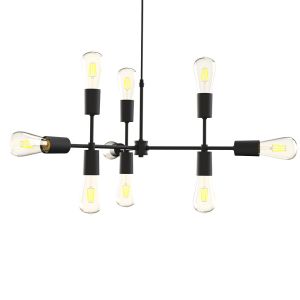 Pendente Taschibra 9 Lâmpadas Equilibrium E27 Preto
