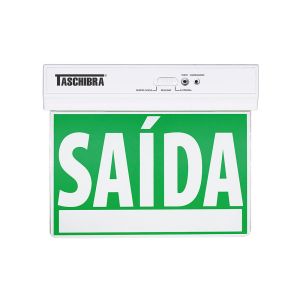 Placa Sinalizadora de Saída Taschibra LED Seleto Face Única Verde
