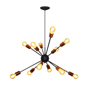 Pendente Spot Line 12 Lâmpadas Martin E27 Preto/Cobre