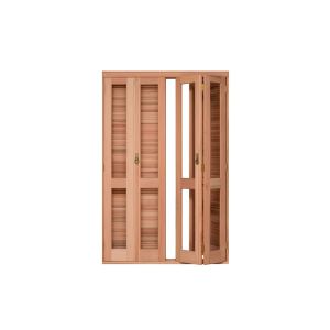 Porta de Correr Veneziana Madeira Eucalipto Madecen 2,13x2,00m 4 Folhas para Vidro Liso