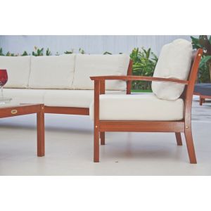 Poltrona de Madeira com Estofado Tramontina Fitt Branca