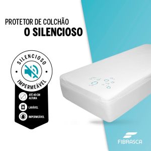 Protetor de Colchão O Silencioso Fibrasca Casal 140x90cm Branco Impermeável