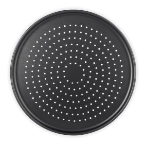 Forma Antiaderente Furada para Pizza Multiflon 35cm Preta