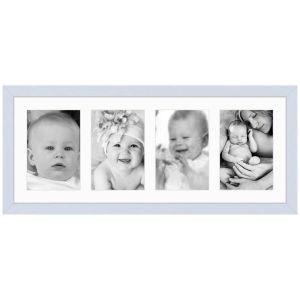 Painel Porta Retrato 4 Fotos 25x54cm Branco Tropical Artes