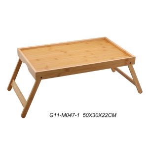 Bandeja com Pés Dobráveis 50cm Bambu Natural Cotidiana