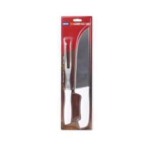 Conjunto Assador Mor 2 Peças Faca 9" e Garfo de Aço