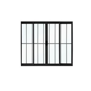 Janela de Correr Sem Bandeira Alumínio 1,00M X 1,50M 4 Folhas Black Vl com Grade CRV