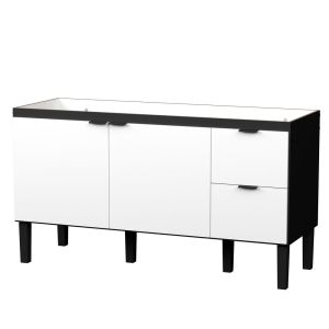 Balcão de Cozinha Colibri 144cm Branco e Preto Cozimax
