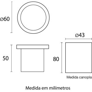 Embutido de Solo Ring LED Redondo Cinza 1w 3.000k Luz Branco Quente Blumenau Iluminação
