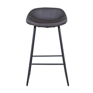 Banqueta Alta Com Encosto 92x47x49cm Cinza Diagonal