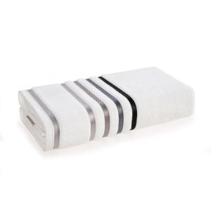 Toalha de Banho Karsten 0,70x1,40m Lumina Branco/Cinza