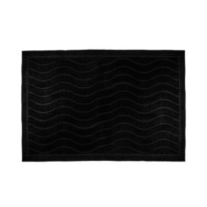 Capacho Ondulado de Borracha 40x60cm Preto Diagonal