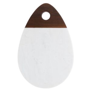 Tábua Para Servir Oxford 30,5cm Mármore e Madeira