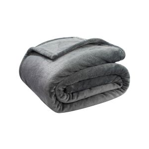 Cobertor Solteiro Velour Cinza Escuro Camesa SP