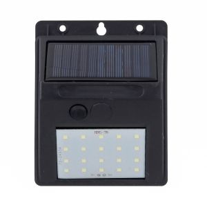 Luminária Solar Zyon com Sensor Preto Luz Branca Gaya