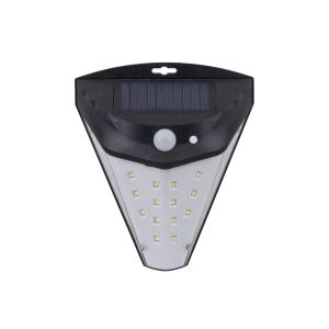 Luminária Solar Haifa com Sensor Preto 6500K Luz Branca Gaya