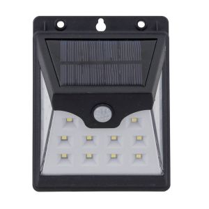 Luminária Solar Solon com Sensor Preto Luz Branca Gaya