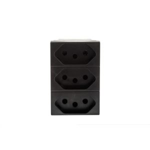 Tomada Multipla 2P + T Tripla Plus+ Preto 10A Pial