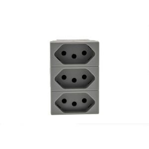 Tomada Multipla 2P + T Tripla Plus+ Cinza 10A Pial