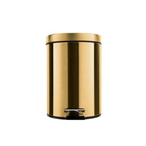 Lixeira Inox com Pedal 5L Dourado Casa&Ideia
