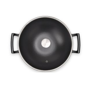 Wok Saute com Tampa 4,4L Preta Brinox
