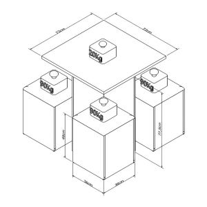 Mesa de Jantar com Banquetas Branco e Bege Appunto